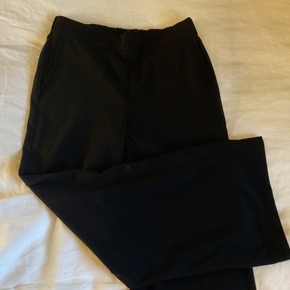 Halogen Black Pull-On Trousers with Elastic Waist